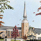 Albion COllege Campus 1894 Art by Maggie LaNoue