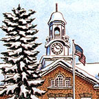 Albion COllege Campus 1894 Art by Maggie LaNoue