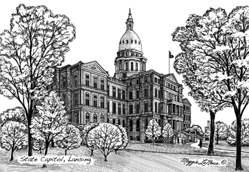 Fishtown Pen and Ink print