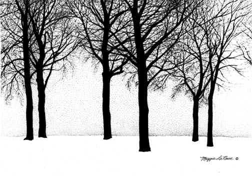 Trees- giclee print - line art by Maggie LaNoue